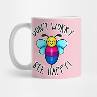 Kawaii LGBT Don't Worry Bee Happy. Bisexual Pride Flag Mug